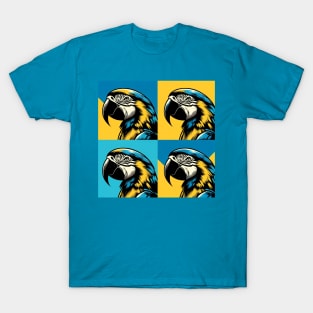 Pop Blue And Yellow Macaw Art - Cool Birds T-Shirt